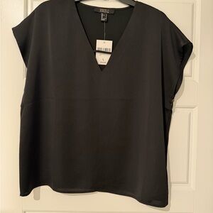 Black V-Neck Blouse